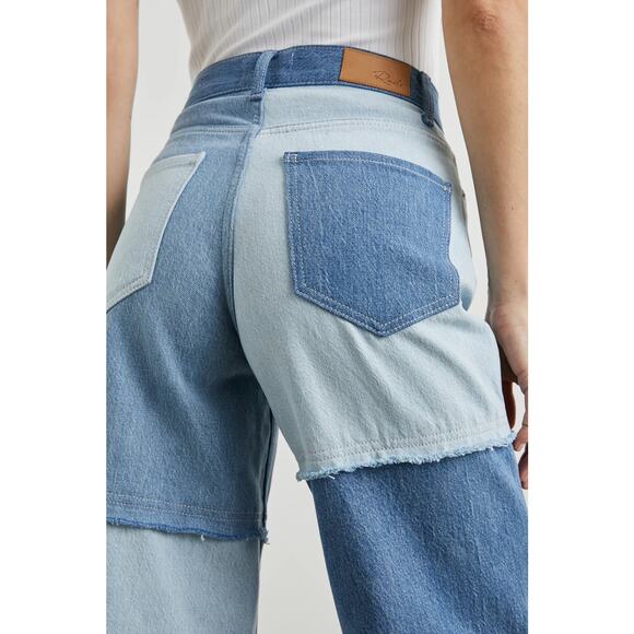 Rails Getty Crop Wide Leg Light Indigo Patchwork 26 NWOT - Picture 3 of 8